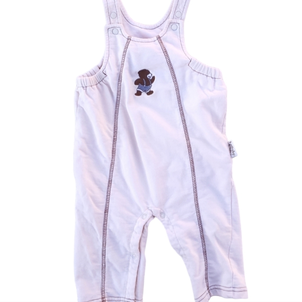 Vintage Lullaby Club Overall Jumpsuit Tan Bears Baby Boys 6-9 Months